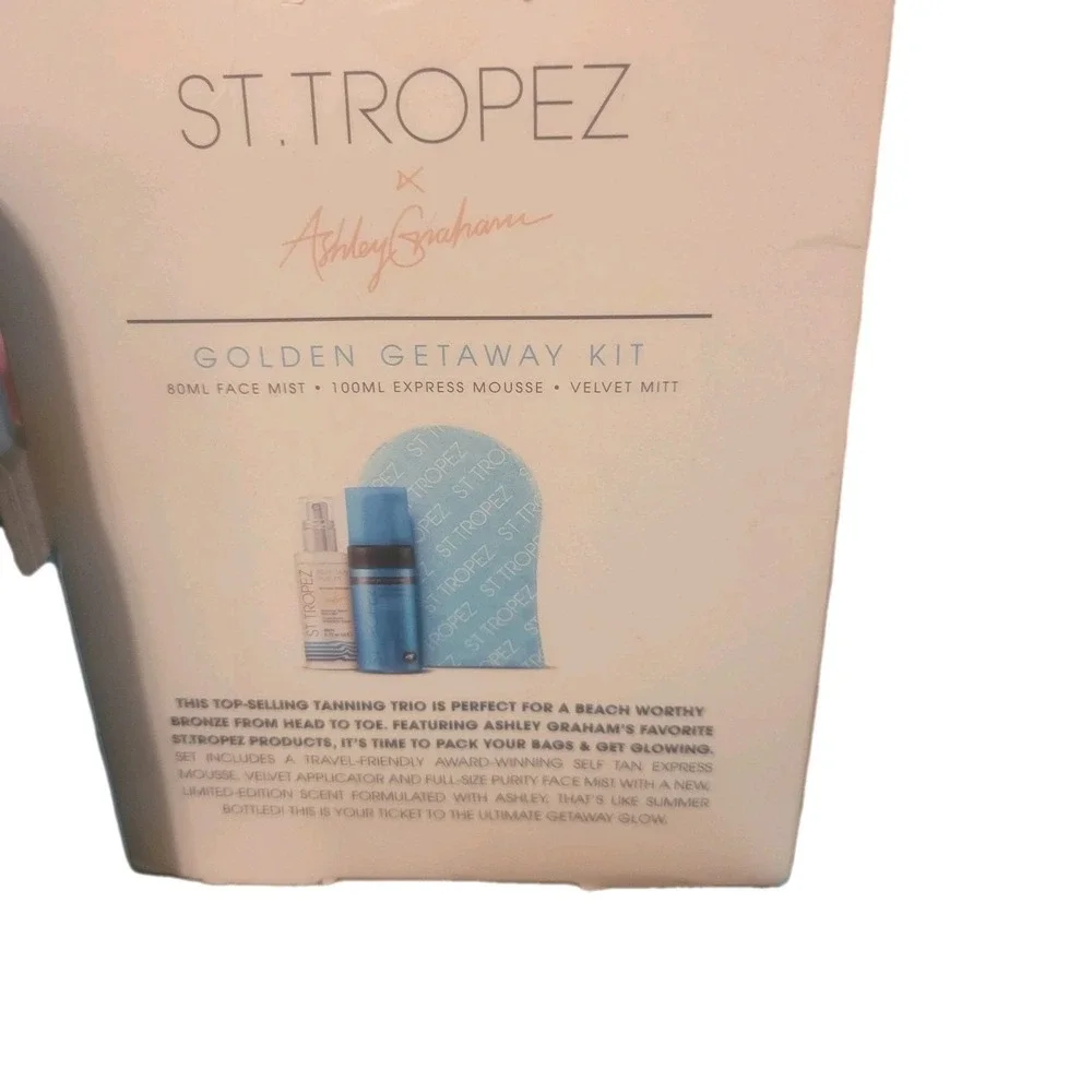 St. Tropez Self Tan Golden Getaway Kit 3-Piece Face Mist, Mousse, & Mitt Set New